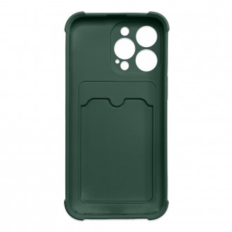 Card Armor Case Pouch Cover for iPhone 12 Pro Card Wallet Silicone Air Bag Armor Green