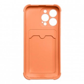 Card Armor Case Pouch Cover for iPhone 12 Pro Card Wallet Silicone Air Bag Armor Case Orange