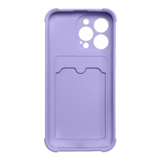 Card Armor Case Pouch Cover for iPhone 12 Pro Max Card Wallet Silicone Air Bag Armor Cover Purple