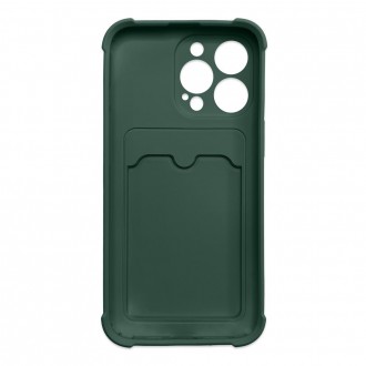 Card Armor Case Pouch Cover for iPhone 12 Pro Max Card Wallet Silicone Air Bag Armor Green