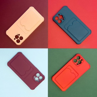 Card Armor Case Pouch Cover for iPhone 13 Mini Card Wallet Silicone Air Bag Armor Case Raspberry