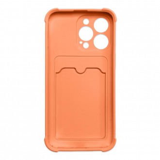 Card Armor Case Pouch Cover for iPhone 13 Pro Max Card Wallet Silicone Air Bag Armor Cover Orange