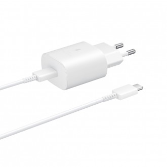 Samsung travel wall charger 25W USB Type C + USB Cable Type C 1M white (EP-TA800XWEGWW)