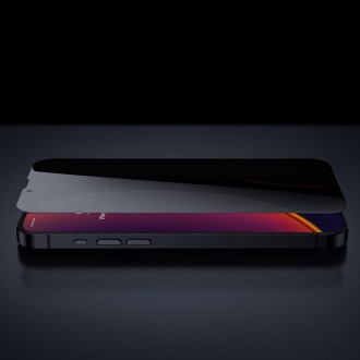 Baseus 2x Full screen 0,3 mm Anti Spy tempered glass with a frame iPhone 13 mini (SGQP010601) (case friendly)