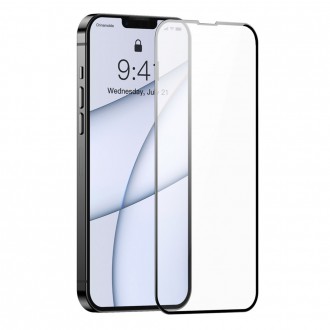 Baseus 0,3mm Full Screen Porcelain Glass 2x Porcelain Tempered Glass for iPhone 13 Pro Max Full Screen with Frame Black (SGQP030201)