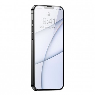 Baseus 0,3mm Full Screen Porcelain Glass 2x Porcelain Tempered Glass for iPhone 13 Pro Max Full Screen with Frame Black (SGQP030201)
