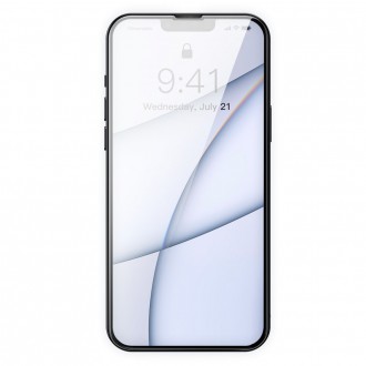 Baseus 0,3mm Full Screen Porcelain Glass 2x Porcelain Tempered Glass for iPhone 13 Pro Max Full Screen with Frame Black (SGQP030201)