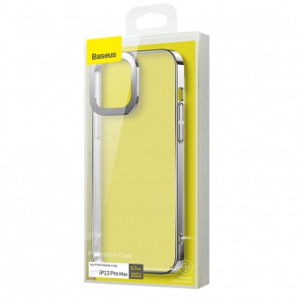 Baseus Glitter Case průhledný kryt iPhone 13 Pro stříbrný (ARMC000412)