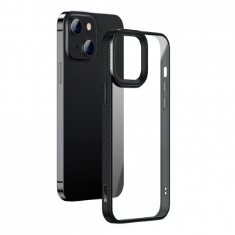 Baseus Crystal Phone Case hard case for iPhone 13 with TPU frame black (ARJT000001)