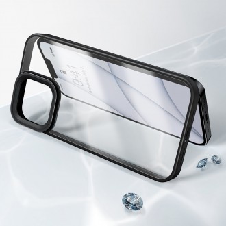 Baseus Crystal Phone Case hard case for iPhone 13 with TPU frame black (ARJT000001)