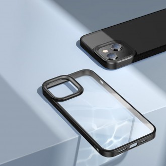 Baseus Crystal Phone Case hard case for iPhone 13 with TPU frame black (ARJT000001)