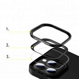 Baseus Crystal Phone Case Armor Case pro iPhone 13 Pro s gelovým rámem černý (ARJT000101)