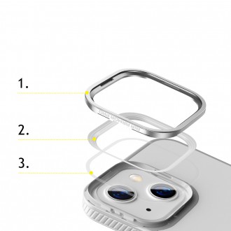 Baseus Crystal Phone Case Armor Case pro iPhone 13 s gelovým rámečkem šedý (ARJT000313)