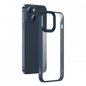Baseus Crystal Phone Case hard case for iPhone 13 with TPU frame blue (ARJT000603)