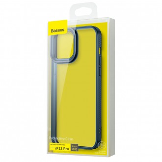 Baseus Crystal Phone Case Armor Case pro iPhone 13 Pro s gelovým rámem modrý (ARJT000703)