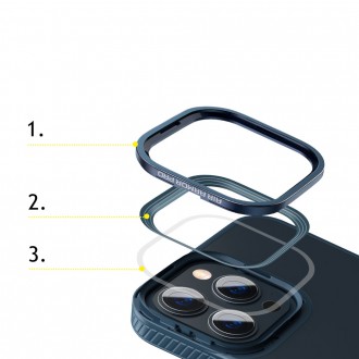 Baseus Crystal Phone Case Armor Case pro iPhone 13 Pro s gelovým rámem modrý (ARJT000703)