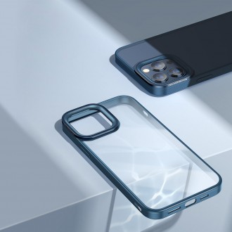 Baseus Crystal Phone Case Armor Case pro iPhone 13 Pro s gelovým rámem modrý (ARJT000703)
