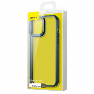 Baseus Crystal Phone Case Armor Case pro iPhone 13 Pro Max s gelovým rámem modrý (ARJT000803)