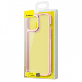 Baseus Crystal Phone Case Armor Case pro iPhone 13 Pro s gelovým rámečkem růžové (ARJT001004)