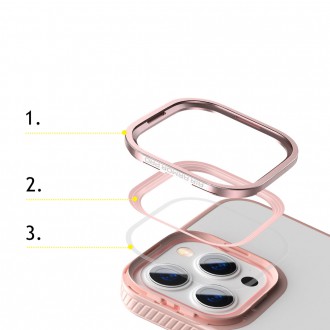 Baseus Crystal Phone Case Armor Case pro iPhone 13 Pro s gelovým rámečkem růžové (ARJT001004)