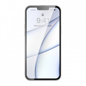 Ochranný kryt Baseus Frosted Glass Case pro iPhone 13 Pro Hard Case s průhledným gelovým rámem (ARWS000102)