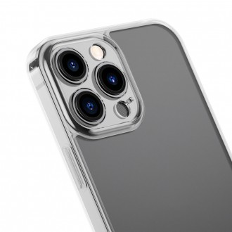 Ochranný kryt Baseus Frosted Glass Case pro iPhone 13 Pro Hard Case s průhledným gelovým rámem (ARWS000102)