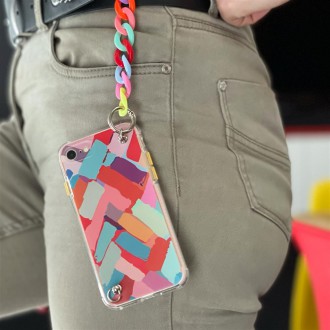 Color Chain Case gel flexible elastic case cover with a chain pendant for iPhone 13 Pro multicolour  (2)