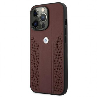 Etui BMW BMHCP13LRSPPR iPhone 13 Pro/13 6,1" czerwony/red hardcase Leather Curve Perforate