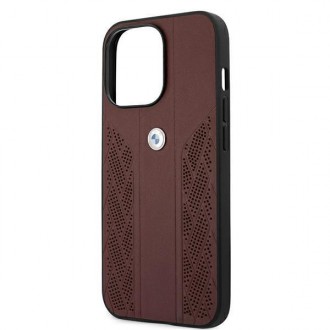 Etui BMW BMHCP13LRSPPR iPhone 13 Pro/13 6,1" czerwony/red hardcase Leather Curve Perforate