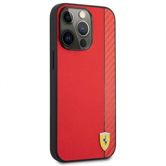 Ferrari FESAXHCP13LRE iPhone 13 Pro/13 6,1&quot; červený/červený pevný obal On Track Carbon Stripe