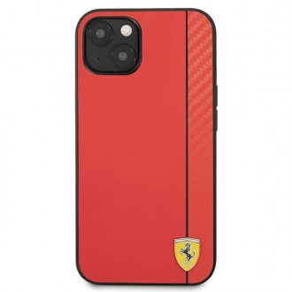 Ferrari FESAXHCP13MRE iPhone 13 6,1&quot; červený/červený pevný obal On Track Carbon Stripe