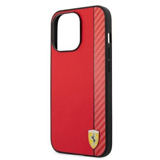 Ferrari FESAXHCP13XRE iPhone 13 Pro Max 6,7&quot; červený/červený pevný obal On Track Carbon Stripe