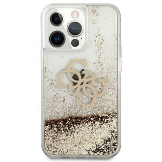 Guess GUHCP13LLG4GGO iPhone 13 Pro / 13 6,1&quot; zlatý/zlatý pevný obal 4G Big Liquid Glitter