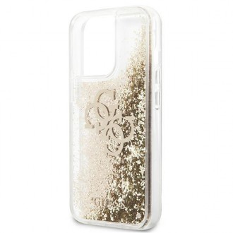 Guess GUHCP13LLG4GGO iPhone 13 Pro / 13 6,1&quot; zlatý/zlatý pevný obal 4G Big Liquid Glitter