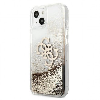 Guess GUHCP13SLG4GGO iPhone 13 mini 5,4&quot; zlatý/zlatý pevný obal 4G Big Liquid Glitter