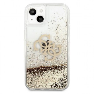 Guess GUHCP13SLG4GGO iPhone 13 mini 5,4&quot; zlatý/zlatý pevný obal 4G Big Liquid Glitter