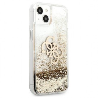 Guess GUHCP13SLG4GGO iPhone 13 mini 5,4&quot; zlatý/zlatý pevný obal 4G Big Liquid Glitter