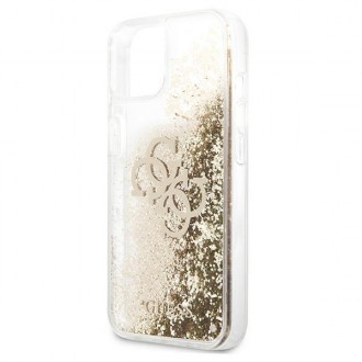 Guess GUHCP13SLG4GGO iPhone 13 mini 5,4&quot; zlatý/zlatý pevný obal 4G Big Liquid Glitter