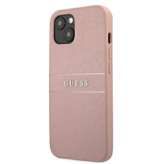 Guess GUHCP13SPSASBPI iPhone 13 mini 5,4&quot; růžový/růžový pevný obal Saffiano Stripe