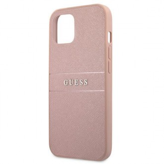 Guess GUHCP13SPSASBPI iPhone 13 mini 5,4&quot; růžový/růžový pevný obal Saffiano Stripe