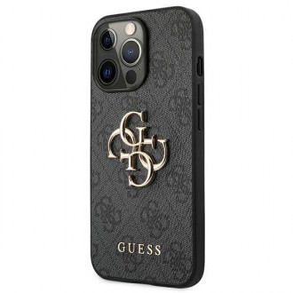 Guess GUHCP13X4GMGGR iPhone 13 Pro Max 6,7&quot; šedý/šedý pevný obal 4G velké kovové logo