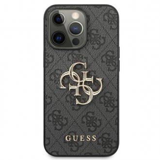 Guess GUHCP13X4GMGGR iPhone 13 Pro Max 6,7&quot; šedý/šedý pevný obal 4G velké kovové logo