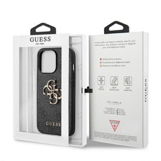 Guess GUHCP13X4GMGGR iPhone 13 Pro Max 6,7&quot; šedý/šedý pevný obal 4G velké kovové logo