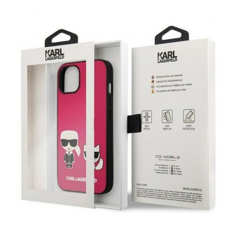 Karl Lagerfeld KLHCP13MPCUSKCP iPhone 13 6.1 &quot;fuchsia / fuchsia hardcase Ikonik Karl &amp; Choupette