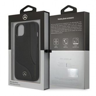 Mercedes MEHCP13SCDOBK iPhone 13 mini 5,4" czarny/black hardcase Leather Perforated Area