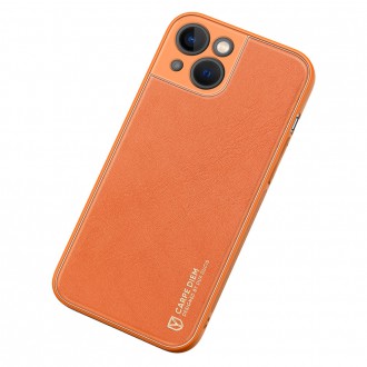 Dux Ducis Yolo elegant case made of soft TPU and PU leather for iPhone 13 mini orange