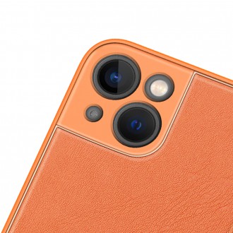 Dux Ducis Yolo elegant case made of soft TPU and PU leather for iPhone 13 mini orange