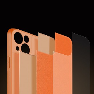 Dux Ducis Yolo elegant case made of soft TPU and PU leather for iPhone 13 mini orange