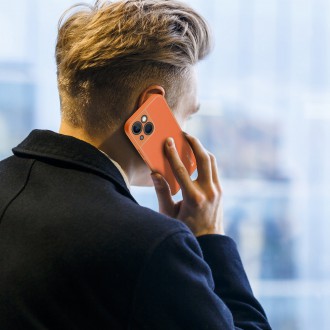 Dux Ducis Yolo elegant case made of soft TPU and PU leather for iPhone 13 mini orange