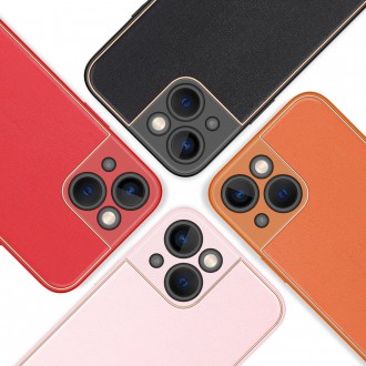 Dux Ducis Yolo elegant case made of soft TPU and PU leather for iPhone 13 mini orange